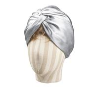 Cuffia seta capelli notte Cuffie turbante in seta for donna Berretto da notte attorcigliato avvolgente for capelli in pura for copricapo riccio(Silver)