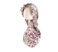 Cuffia Seta Capelli Notte Cuffietta in raso for donna, cuffia in seta for capelli ricci, cuffia for capelli in seta for dormire Cuffie in raso for donne nere, cuffia extra large(10995)