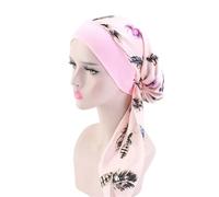 Cuffia Seta Capelli Notte For le donne Berretto da notte in raso di seta Sciarpa del Hijab Fascia da donna Cappello turbante Berretto di seta Sciarpa for la testa Fascia elastica for capelli(L)