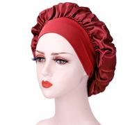 Cuffia seta capelli notte Grande cofano in raso Berretto da notte in seta for Cofano lungo in con fascia for la testa Avvolgere il bordo del for le donne Capelli ricci a treccia(Kuan Wine)