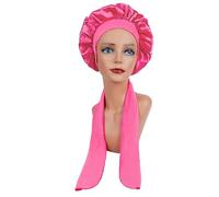 Cuffia seta capelli notte Grande cofano in raso Berretto da notte in seta for Cofano lungo in con fascia for la testa Avvolgere il bordo del for le donne Capelli ricci a treccia(MiddleHOTPINK)