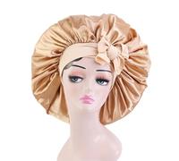 Cuffia seta capelli notte Grande cofano in raso Berretto da notte in seta for Cofano lungo in con fascia for la testa Avvolgere il bordo del for le donne Capelli ricci a treccia(Largekhaki)