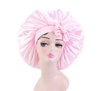 Cuffia seta capelli notte Grande cofano in raso Berretto da notte in seta for Cofano lungo in con fascia for la testa Avvolgere il bordo del for le donne Capelli ricci a treccia(Largepink)