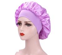 Cuffia seta capelli notte Grande cofano in raso Berretto da notte in seta for Cofano lungo in con fascia for la testa Avvolgere il bordo del for le donne Capelli ricci a treccia(Kuan L Purple)