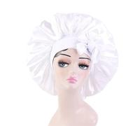 Cuffia seta capelli notte Grande cofano in raso Berretto da notte in seta for Cofano lungo in con fascia for la testa Avvolgere il bordo del for le donne Capelli ricci a treccia(Largewhite)