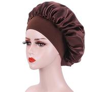 Cuffia seta capelli notte Grande cofano in raso Berretto da notte in seta for Cofano lungo in con fascia for la testa Avvolgere il bordo del for le donne Capelli ricci a treccia(Kuan Coffee)