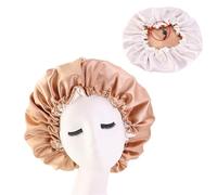 Cuffia seta capelli notte Grande cofano in raso Berretto da notte in seta for Cofano lungo in con fascia for la testa Avvolgere il bordo del for le donne Capelli ricci a treccia(Shuangceng Champagne)