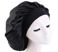 cuffia seta capelli ricci,cuffia capelli ricci notte,cuffia seta,cuffia di seta per la notte capelli ricci,cuffia per capelli ricci da notte,cuffia seta notte,per Donna(Nero)