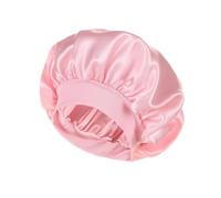 Cuffia Seta Il Tessuto con Parte Superiore Rotonda in Seta Protegge i Capelli Comfort Cappelli Portatili Cappello da Notte Cuffia da Sonno traspirabilità Quattro Stagioni per Donna Bambina(Powder)