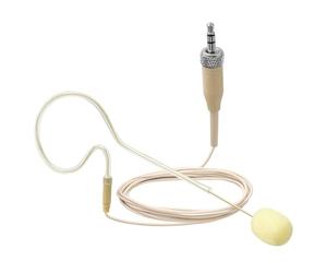 Cuffia singola con microfono auricolare compatibile con Sennheiser cavo da 1,2 m, spina a vite femmina da 3,5 mm, ideale per canto, chiese, spettacoli teatrali, beige
