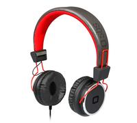 SBS Cuffie Studio Mix DJ con padiglioni morbidi regolabili, archetto imbottito, filo con cavo jack 3,5mm per smartphone, tablet e pc, rossonere