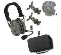 Cuffia Tattica Da Casco Con Riduzione Del Rumore, Protezione Udittiva Con Cuscinetti In Silicone E Microfono Rimovibile(Green)