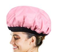 Cuffia termica per microonde, sicura per microonde, senza fili, per la cura dei capelli ricci naturali, asciugatura, styling