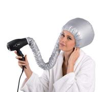 Bonnet Casco per Asciugatura Cuffia Asciugacapelli con Elastico per Attacco a Phon, Grigio