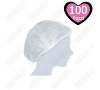 CUFFIA TNT MONOUSO PER CAPELLI 100 PZ TAGLIA UNICA BIANCA O CELESTE