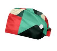 Cuffia unisex con bottoni, 2 pezzi, con fascia tergisudore, cappelli chirurgici per donne e uomini, bandiera della Palestina, Multicolore 1, Taglia unica