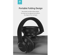 Cuffia wireless EM039 bluetooth V 52 ricaricabile Nera