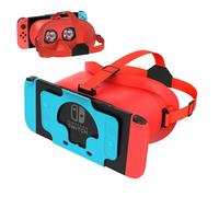 Cuffie 3D per realtà virtuale VR per Nintendo Switch & Switch modello OLED (rosso e blu)