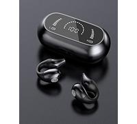 Cuffie a conduzione ossea con clip per l'orecchio, Bluetooth 5.3, senza fili, indolore, senza fili, con clip, impermeabili, mini orecchini sportivi da corsa, cancellazione del rumore, qualità HiFi,
