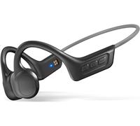 Cuffie a conduzione ossea, impermeabili IPX7, auricolari sportivi Bluetooth 5.3 con microfono integrato, 10 ore di riproduzione per ciclismo, palestra, escursionismo, allenamento (grigio)