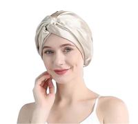 Cuffie a turbante in seta for donna, cuffia da notte intrecciata, fascia for capelli riccia per Donna(Khaki)