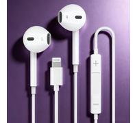 Cuffie auricolari con filo, compatibili con interfaccia Lightning Apple, adatte per cuffie auricolari con filo con interfaccia Lightning compatibili con /iPad, include cuffie EarPods con interfaccia L