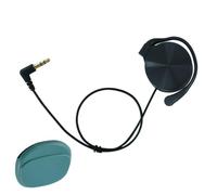 Cuffie auricolari con gancio laterale singolo con cuscino in schiuma a 5 | Spina a L dorata da 3,5 mm, gancio regolabile, senza fatica, per ufficio, guida turistica, ciclismo, con custodia in silicone