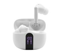 Cuffie auricolari NCC S56 compatibile con Realme, wireless con tecnologia ENC clear calls per chiamate nitide, Bluetooth 5.3, ricarica rapida USB-C, design ergonomico e leggero, Bianche