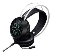 Cuffie Auricolari Per E-Sport Con Microfono E Luce Per Videogiochi In Pelle Nera