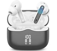 Cuffie Bluetooth 5.3 Senza Fili con 4 ENC Mic, Bassi Profondi, 40 Ore di Autonomia, Cancellazione del Rumore, IP7 Impermeabile, Indicatore LED, Grigio Scuro