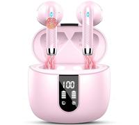 Cuffie Bluetooth 5.4, Auricolari Bluetooth Stereo HiFi con 4 ENC Mic, Cuffie Wireless Ricarica USB-C, Cuffie Senza Fili 42H LED Display, In Ear Cuffiette IP7 Impermeabili per Androide/iOS Bianco