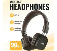 Cuffie Bluetooth 5.4 HOCO in Pelle PU Stile Retrò, Auricolari HiFi Stereo alla Moda per Ufficio e Attività all'Aperto