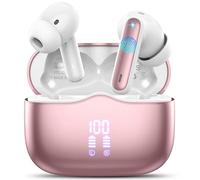 Cuffie Bluetooth 5.4 in Ear, Auricolari Bluetooth HiFi Stereo, 40 Ore Cuffie Wireless con 4 ENC Cancellazione Rumore Mics , IP7 Impermeabili Cuffiette Bluetooth con LED Display per iOS Android, Rosa