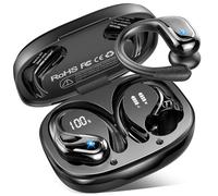 Cuffie Bluetooth 5.4 Sport, Auricolari Bluetooth con 3D Bass Stereo, 75 Ore Cuffie Wireless con 4 ENC HD Mics, IP7 Impermeabile Cuffiette HiFi con Display LED, Cuffie Senza Filo per Palestra/Running