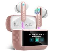 Cuffie Bluetooth, ANC/ENC Cancellazione Rumor Cuffie Wireless Stereo HiFi, con Equalizzatori, Auricolari Bluetooth 5.4 Con Touch Screen Multifunzione, IPX7 Impermeabile Cuffie Senza Fili, Oro Rosa