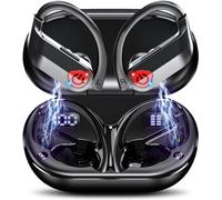 Cuffie Bluetooth, Auricolari Bluetooth 5.3 Stereo HiFi con 4 ENC Mic, 40 Ore di Durata, Cuffiette Bluetooth Cancellazione Rumore con LED Display, Touch Control, IPX7 Impermeabili Cuffie Wireless, Nero