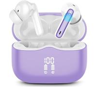 Cuffie Bluetooth, Auricolari Bluetooth 5.3 Stereo HiFi Immersivo, 40 Ore Cuffie Wireless in ear con 4 ENC Noise Cancelling Mic, Cuffiette Bluetooth IP7 Impermeabili, Touch Control, LED, USB-C, Viola