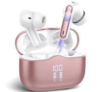 Cuffie Bluetooth, Auricolari Bluetooth 5.4 con 4 HD Mic, Suono Nitido, 40Ore Cuffie Wireless In Ear ENC Cancellazione Rumore HiFi Stereo, LED Display, Touch Control, USB-C, IP7 Impermeabile, Oro Rosa