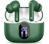 Cuffie Bluetooth, Auricolari Bluetooth 5.4 con 4 Mic Cuffie Wireless In Ear | Cuffiette Bluetooth 36 Ore HiFi Stereo LED Display, Cuffie Senza Fili IP7 Impermeabili, USB-C, Touch Control, Verde