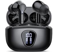 Cuffie Bluetooth, Auricolari Bluetooth 5.4 con Stereo HiFi, Cuffie Wireless in Ear 4 Mic ENC Cancellazione Rumore, 40 Ore, LED Display, USB-C, IP7 Impermeabili Cuffiette Sport per iOS Android, Nero
