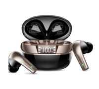 Cuffie Bluetooth, Auricolari Bluetooth 5.4, HiFi Stereo Cuffie Wireless con 4 ENC Mic, 40 Ore, IP7 Impermeabili Cuffie Senza Fili, Cuffiette USB C, Auricolare bluetooth per Android/iOS, Oro Nero(2025)