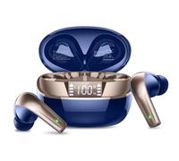 Cuffie Bluetooth, Auricolari Bluetooth 5.4, HiFi Stereo Cuffie Wireless con 4 ENC Mic, 40 Ore, IP7 Impermeabili Cuffie Senza Fili, Cuffiette USB C, Auricolare bluetooth per Android/iOS, Oro Blu(2025)