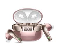 Cuffie Bluetooth, Auricolari Bluetooth 5.4, HiFi Stereo In Ear Cuffie Wireless con 4 ENC Mic, 40 Ore Cuffie Senza Fili, LED Display Cuffiette USB-C, IP7 Auricolare Bluetooth per Android/iOS, Oro Rosa