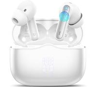 Cuffie Bluetooth, Auricolari Bluetooth 5.4 In Ear HiFi Stereo, 40 Ore Cuffie Wireless con 4 Mics ENC Cancellazione Rumore, LED USB-C, IP7 Impermeabili Cuffiette Senza Fili per iOS Android, Bianco
