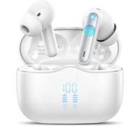 Cuffie Bluetooth, Auricolari Bluetooth 5.4 Stereo HiFi Immersivo, 40 Ore Cuffie Wireless in ear con 4 ENC Noise Cancelling Mic, Cuffiette Bluetooth IP7 Impermeabili, Touch Control, LED, USB-C, Bianco