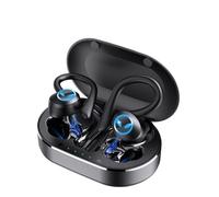 Cuffie Bluetooth, Auricolari Wireless Q23 PRO 5.1 Auricolari Impermeabili con Cancellazione del Rumore con Gancio per L'orecchio del Microfono, Ideali per Viaggi Sportivi (Nero)
