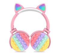 Cuffie Bluetooth con orecchie da gatto, luci LED, microfono e controllo del volume, limite di volume sicuro a 85 dB per bambini, disponibili nei