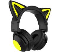 Cuffie Bluetooth con orecchie di gatto, cuffie auricolari con microfono integrato, pieghevoli, cuffie wireless sovraurali per telefono/PC/tablet A