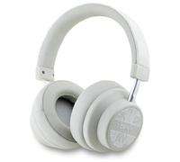 Cuffie Bluetooth on-ear DKNY con motivo a scacchiera e perle.
