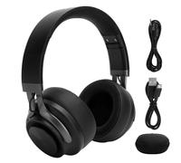 Cuffie Bluetooth over-ear con driver da 40 mm, cancellazione attiva del rumore, design pieghevole e confortevole, suono HD per i viaggiatori.
